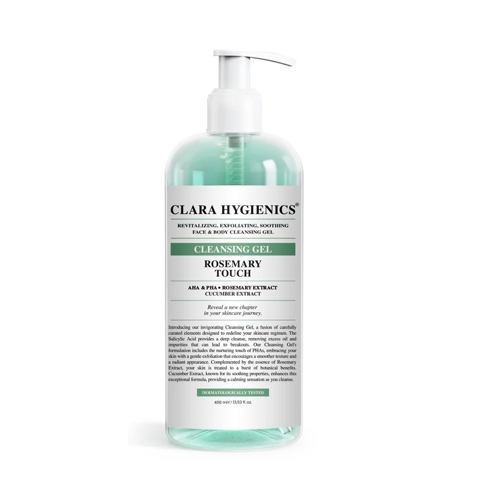 Clara Hygienics Rosemary Touch Cilt Tonu Eşitleyici Ölü Hücre Temizleyici Vegan Yüz Ve Vücut Temizleme Jeli 400 Ml