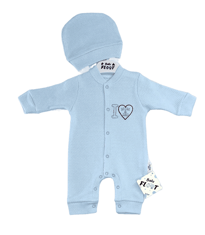 Baby Floot BF0419 Ailemi Seviyorum Bebek Tulumu - Mavi