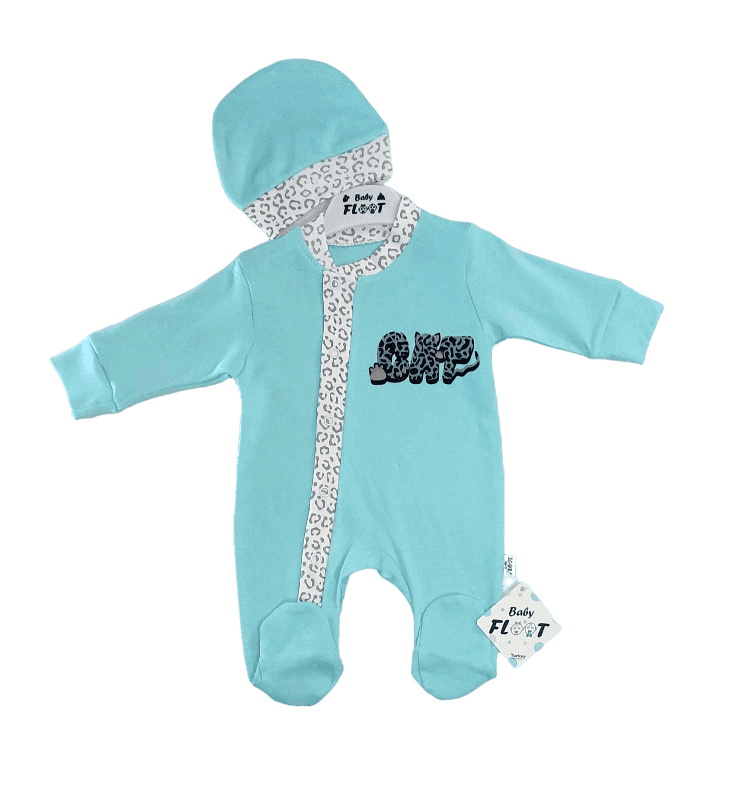 Baby Floot BF0417 Sevimli Kedicik Bebek Tulumu - Mavi