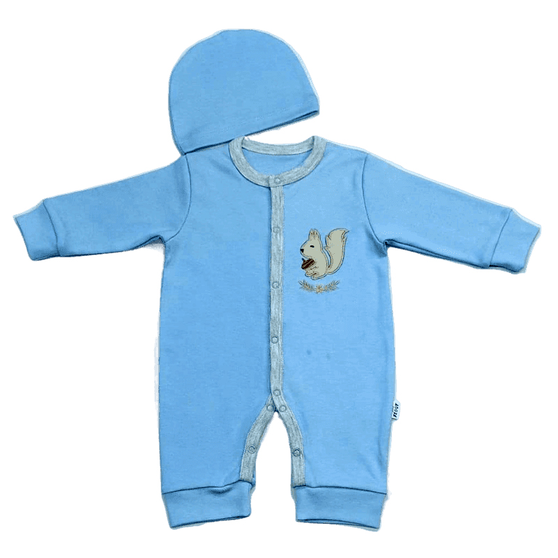 Baby Floot BF0429 Minik Sincap Bebek Tulumu - Açık Mavi