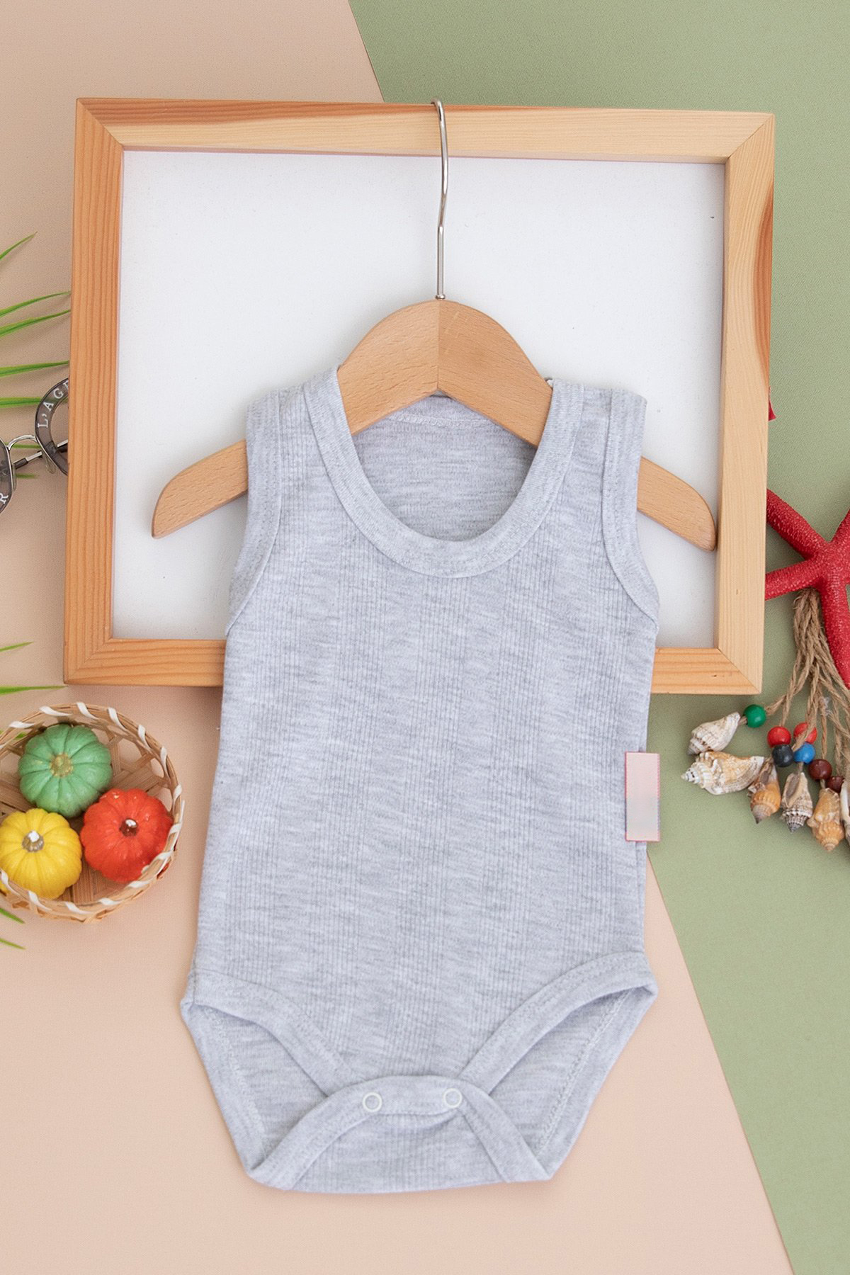 Bebek Askılı Çıtçıtlı Body-Gri